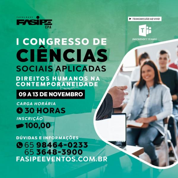 FASIPE CPA realiza o I Congresso de Ciências Sociais Aplicadas 